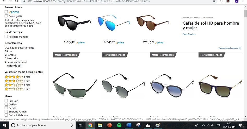 Amazon ya es uno de los mayores vendedores de gafas de sol del mundo.