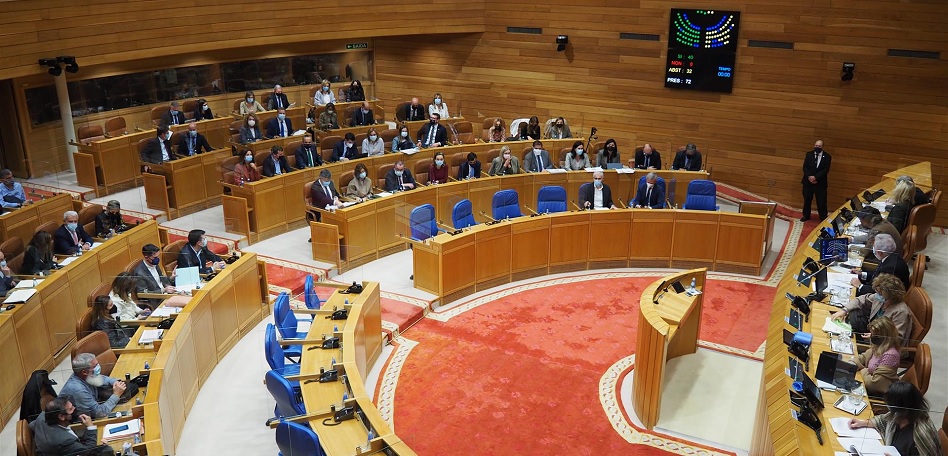 Sesión del pleno realizada el miércoles en el Parlamento de Galicia.