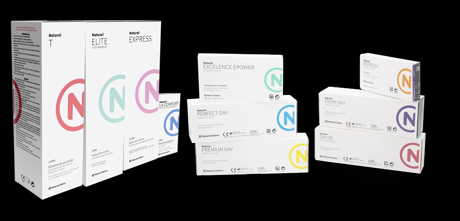 Nuevo diseño del packaging de la gama propia de contactología y salud ocular de Natural Optics Group.