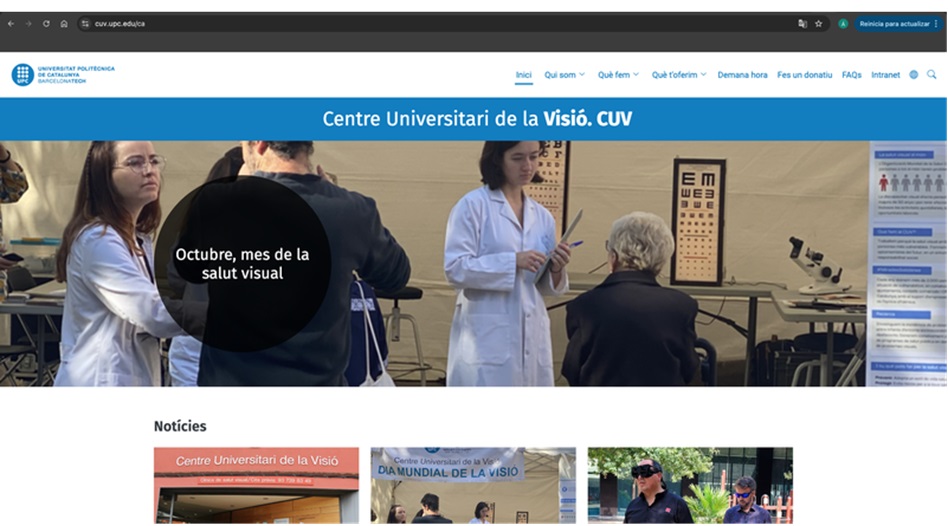 La Facultad de Óptica y Optometría de Terrassa (FOOT) de la Universidad Politécnica de Cataluña ha lanzado una nueva web para el Centro Universitario de la Visión (CUV).